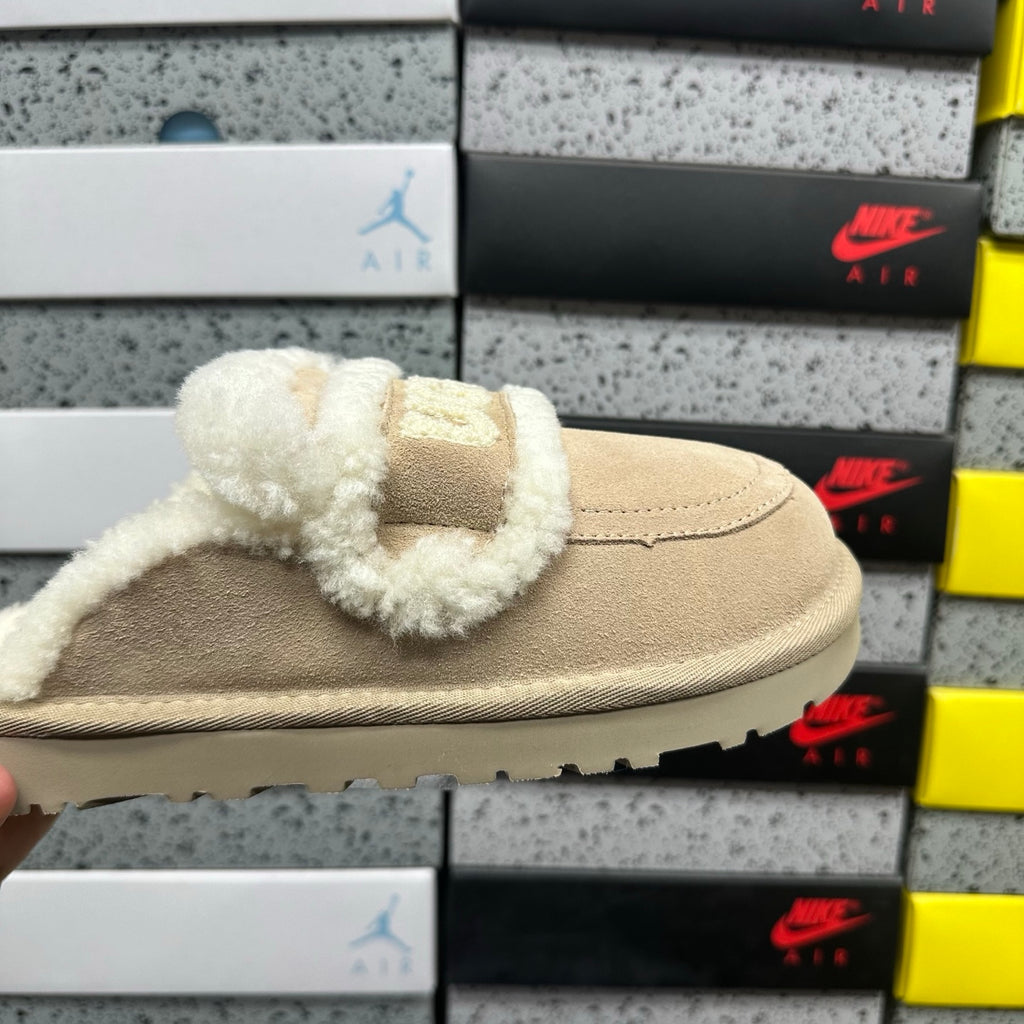 UGG Embroidered Half-Toe Slipper – Khaki (Style #5095) | Sizes 35–40