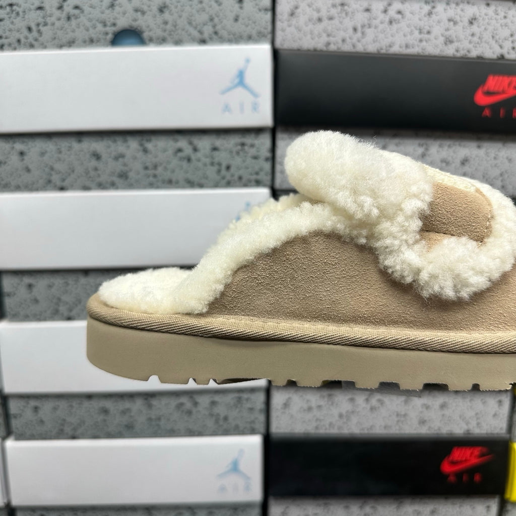 UGG Embroidered Half-Toe Slipper – Khaki (Style #5095) | Sizes 35–40