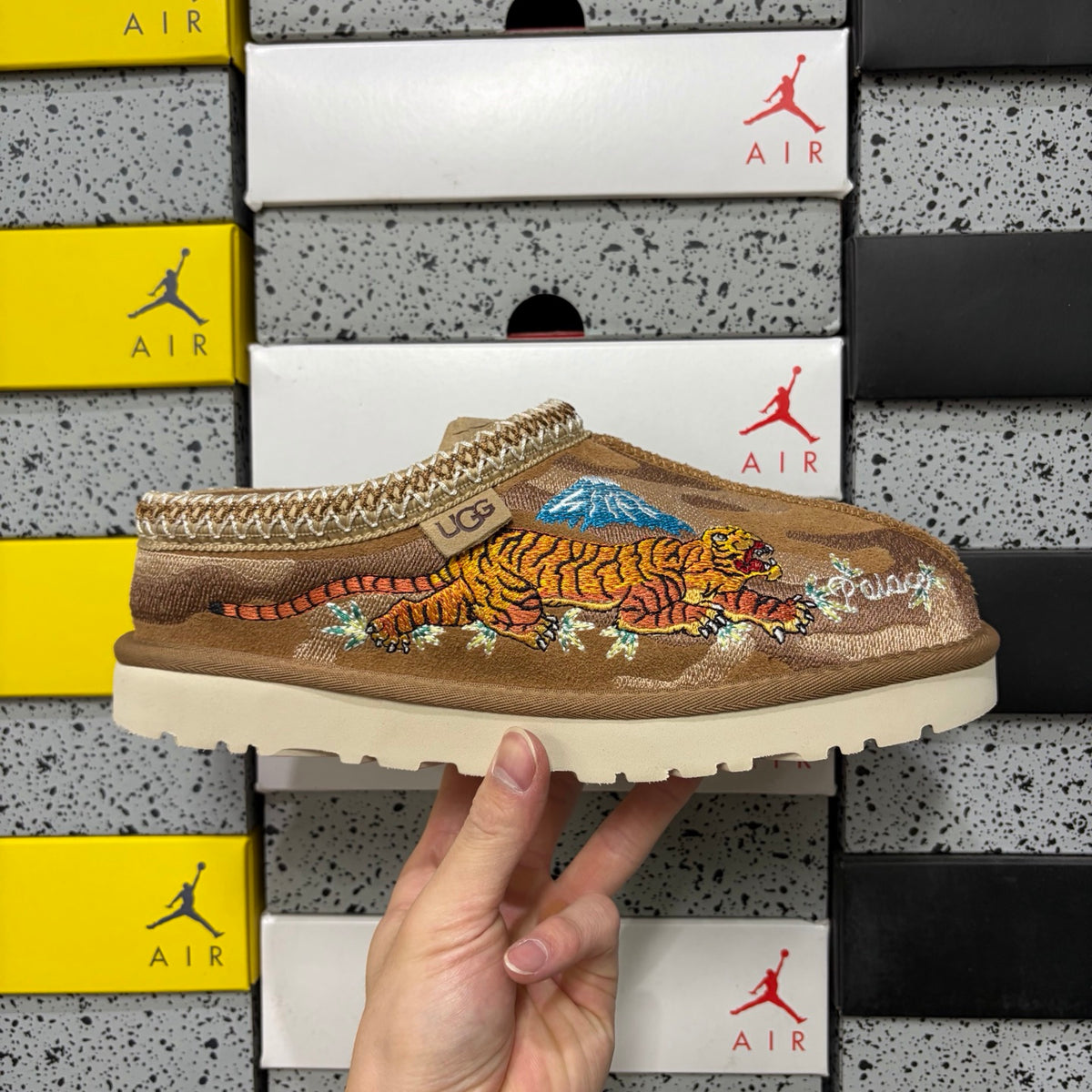 UGG Dragon & Tiger Embroidered Mini Boot – Chestnut (Style #2553) | Sizes 36–45