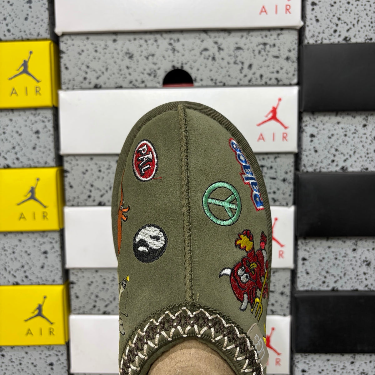 UGG Folk Art Embroidered Mini Boot – Green (Style #2553) | Sizes 36–45