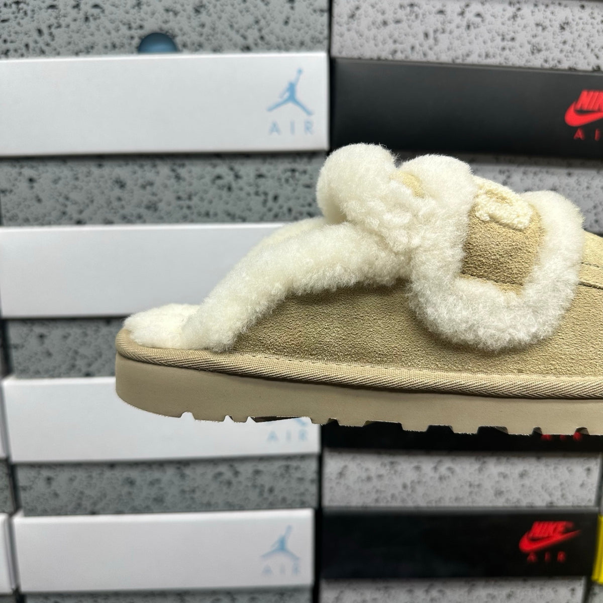 UGG Embroidered Half-Toe Slipper – Sand (Style #5095) | Sizes 35–40