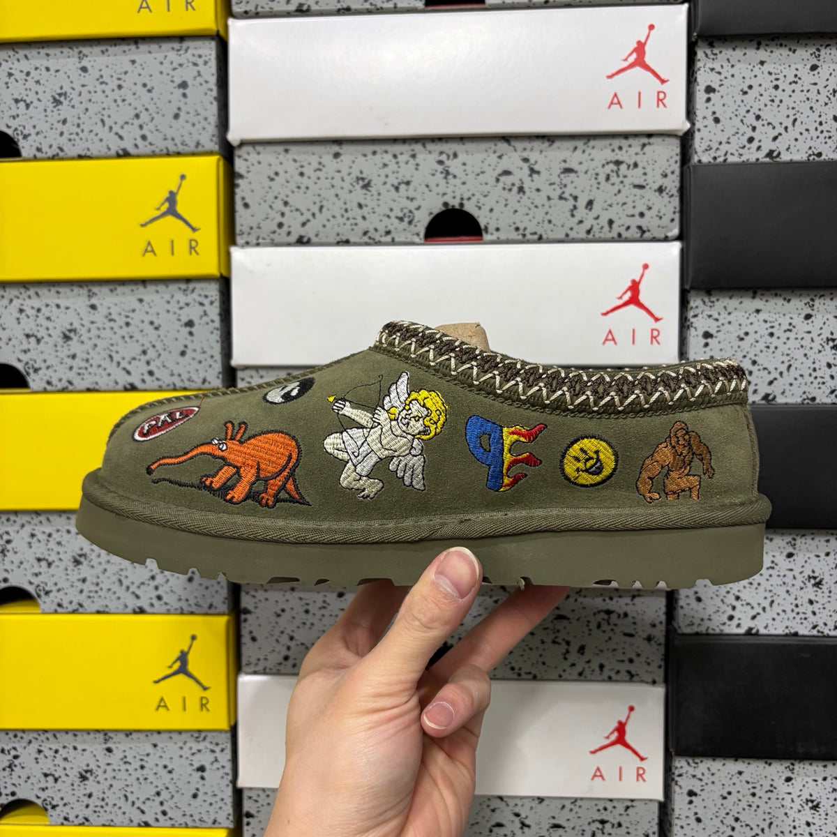 UGG Folk Art Embroidered Mini Boot – Green (Style #2553) | Sizes 36–45