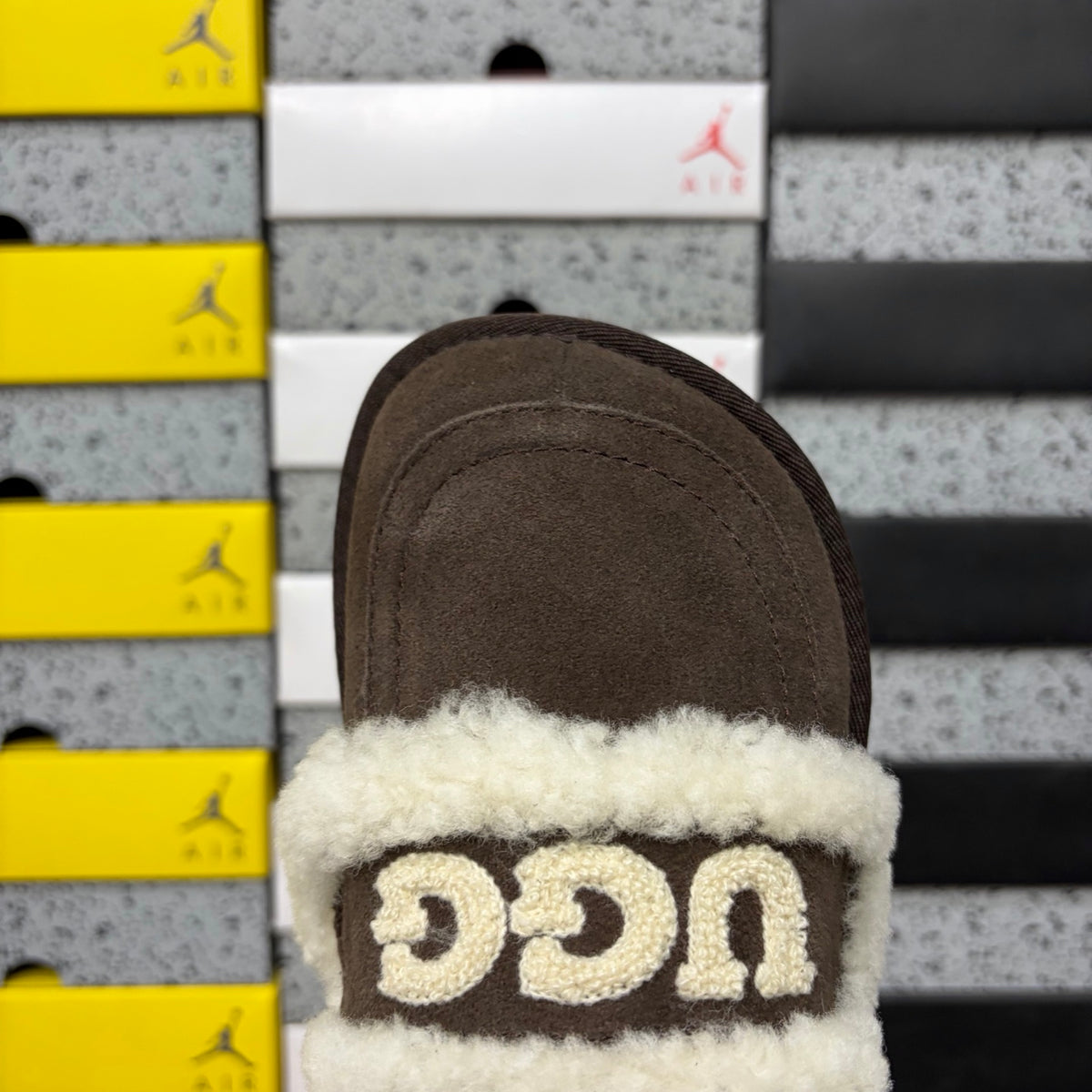UGG Embroidered Half-Toe Slipper – Chocolate (Style #5095) | Sizes 35–40