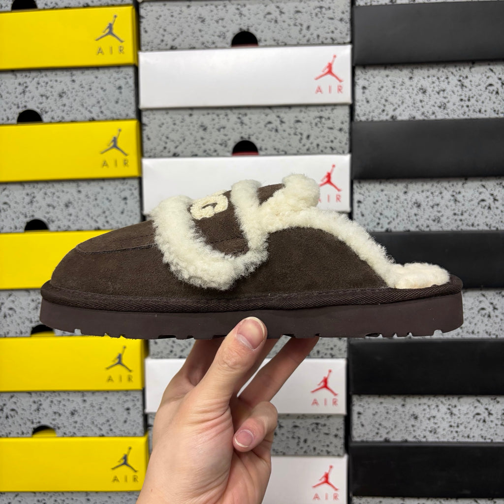 UGG Embroidered Half-Toe Slipper – Chocolate (Style #5095) | Sizes 35–40