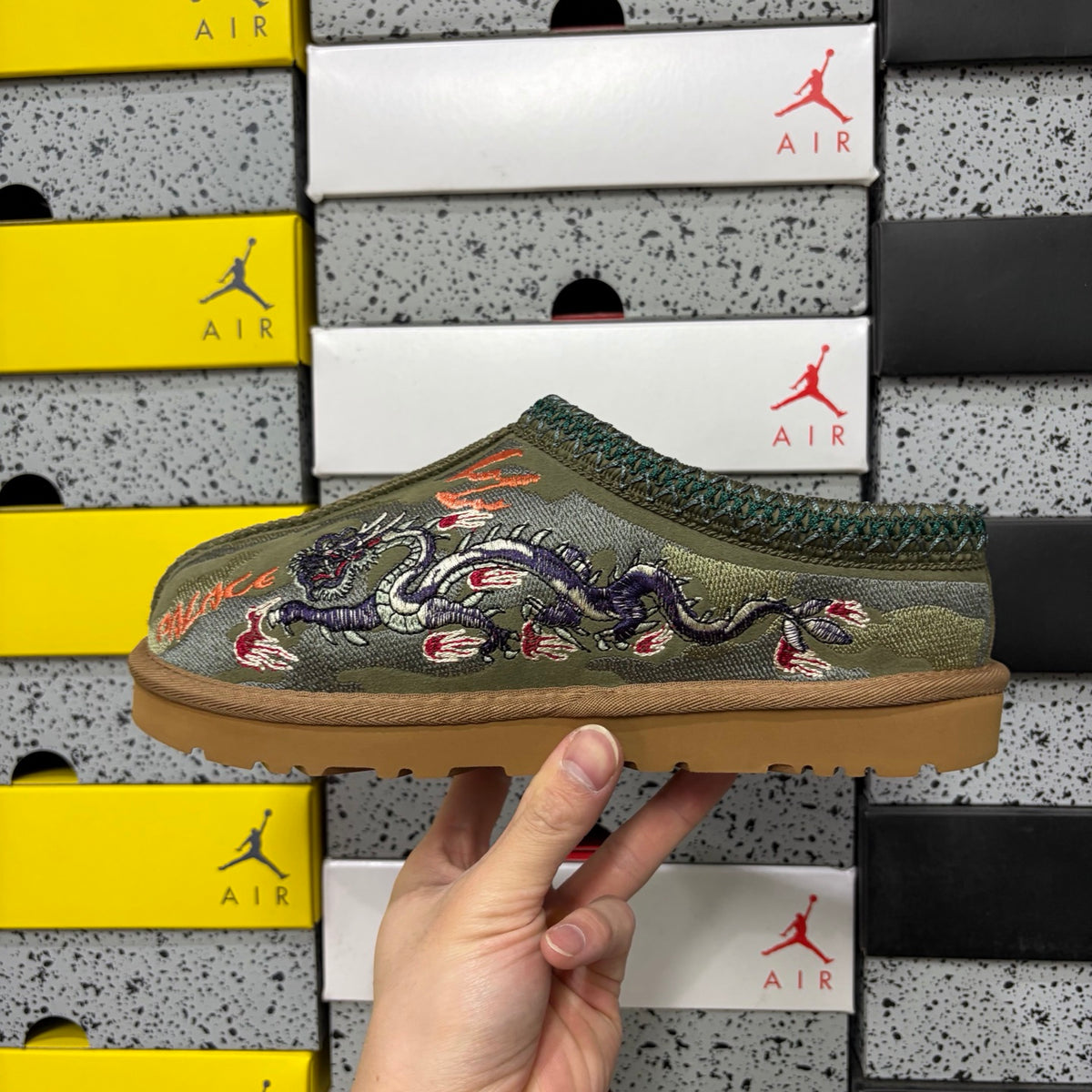 UGG Dragon & Tiger Embroidered Mini Boot – Green (Style #2553) | Sizes 36–45