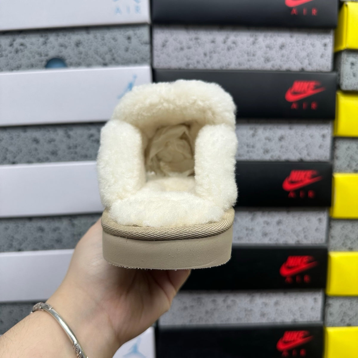 UGG Embroidered Half-Toe Slipper – Sand (Style #5095) | Sizes 35–40