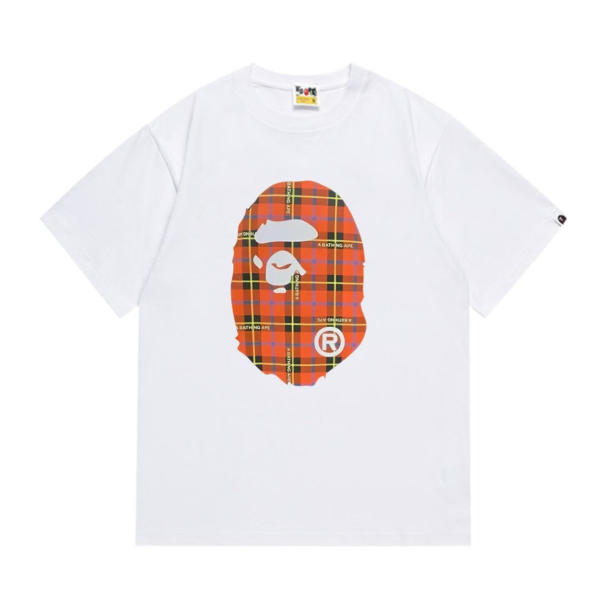BAPE Plaid Ape-Head Graphic T-Shirt