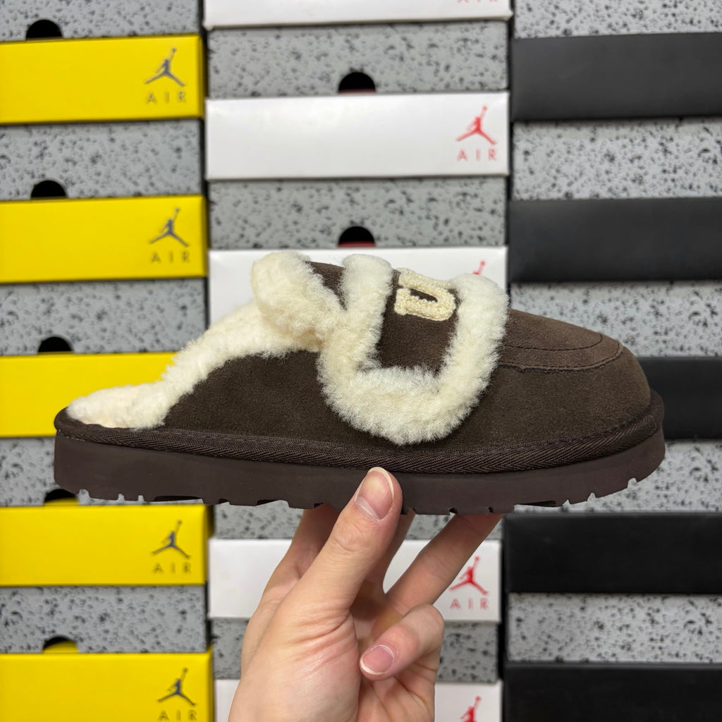 UGG Embroidered Half-Toe Slipper – Chocolate (Style #5095) | Sizes 35–40