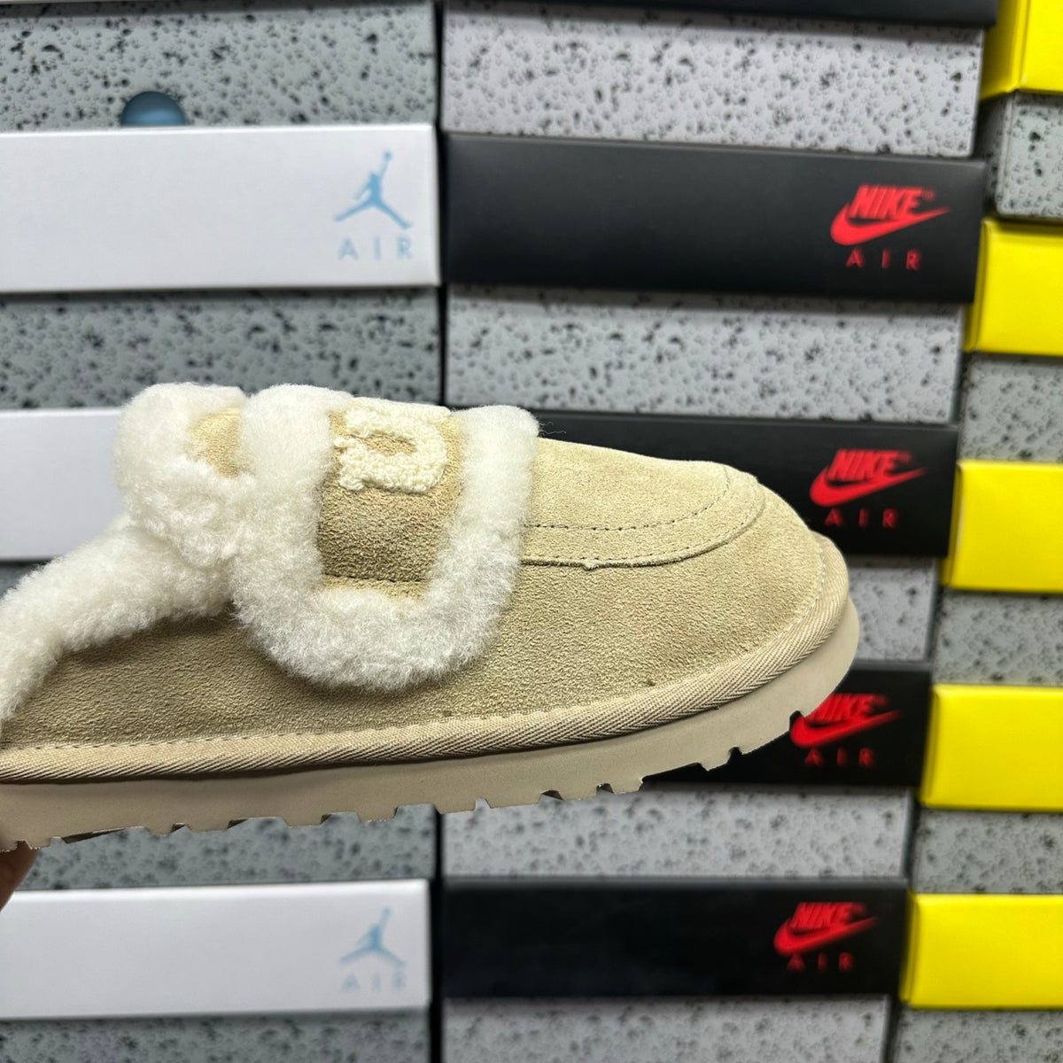 UGG Embroidered Half-Toe Slipper – Sand (Style #5095) | Sizes 35–40