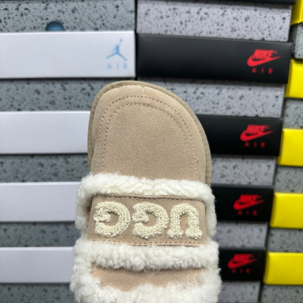 UGG Embroidered Half-Toe Slipper – Khaki (Style #5095) | Sizes 35–40