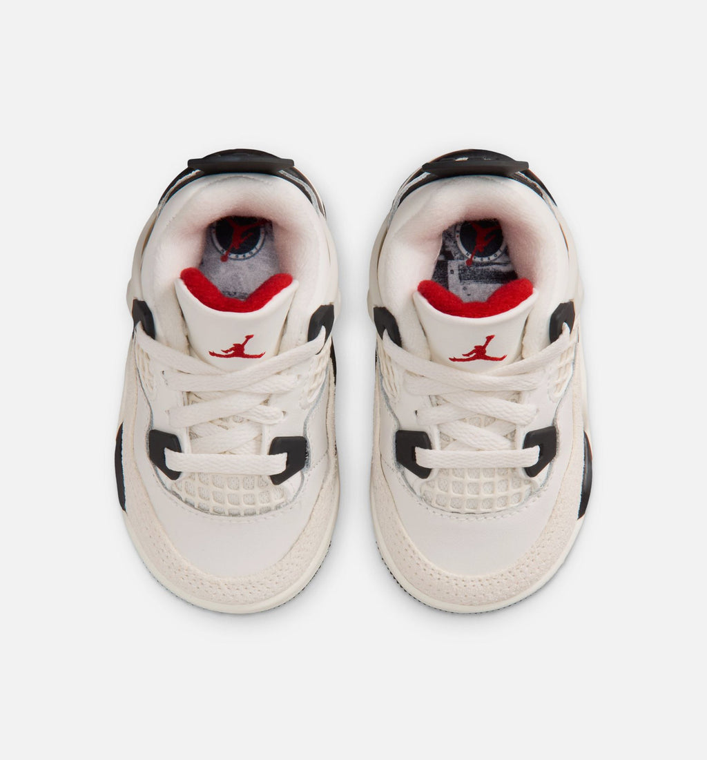 Air Jordan 4 Retro Flight Club Baby & Toddler Sneakers - Sail / Black / University Red