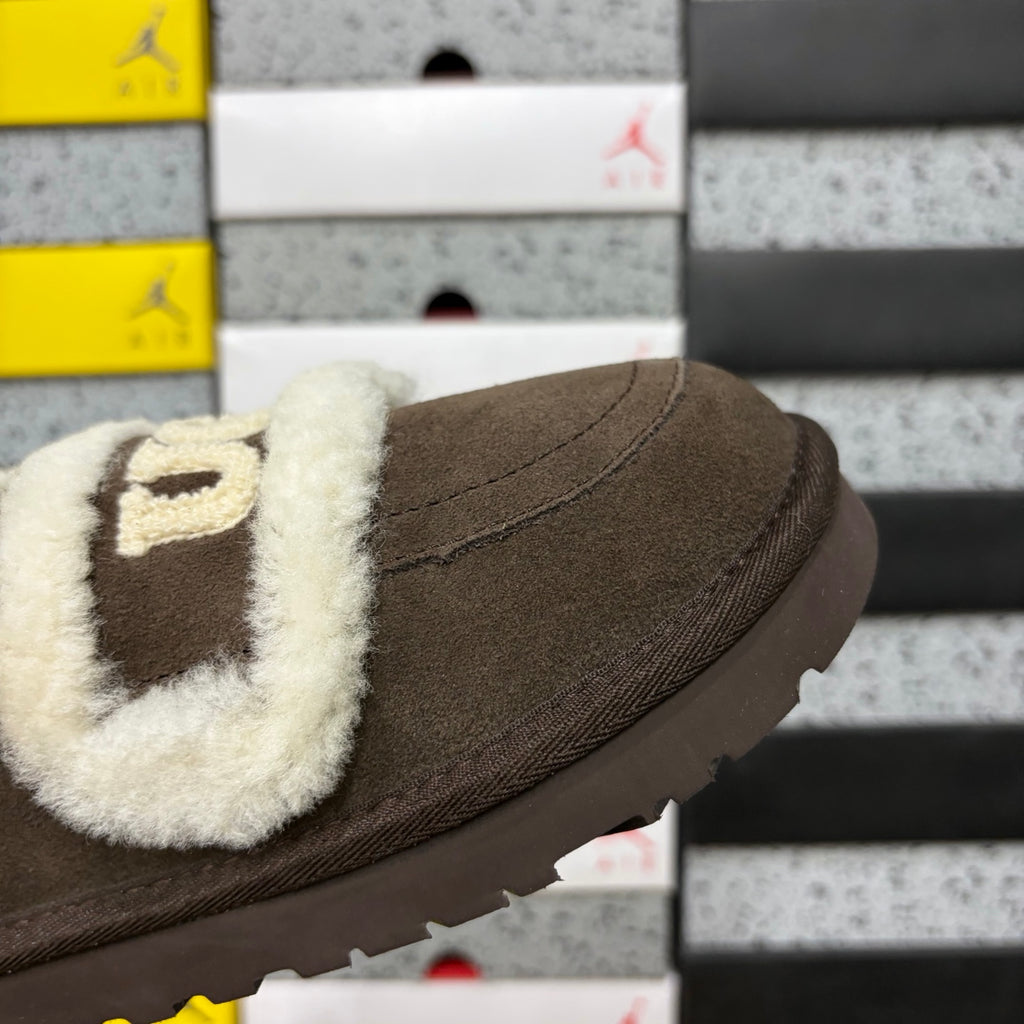 UGG Embroidered Half-Toe Slipper – Chocolate (Style #5095) | Sizes 35–40